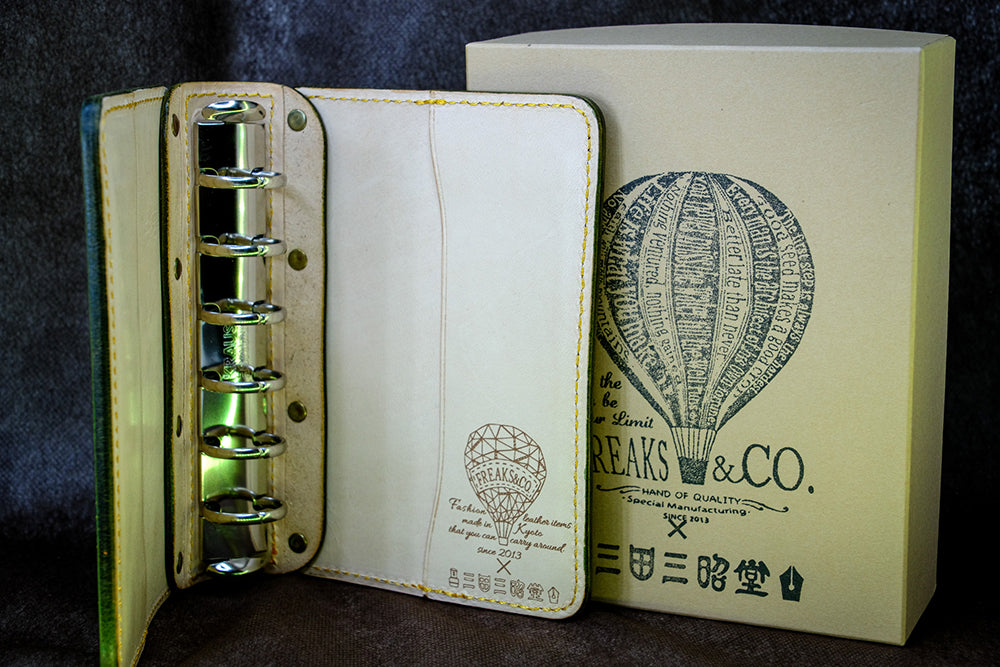 Free name engraving! Original ink-dyed genuine leather notebook, Mini 6, M5, Olive