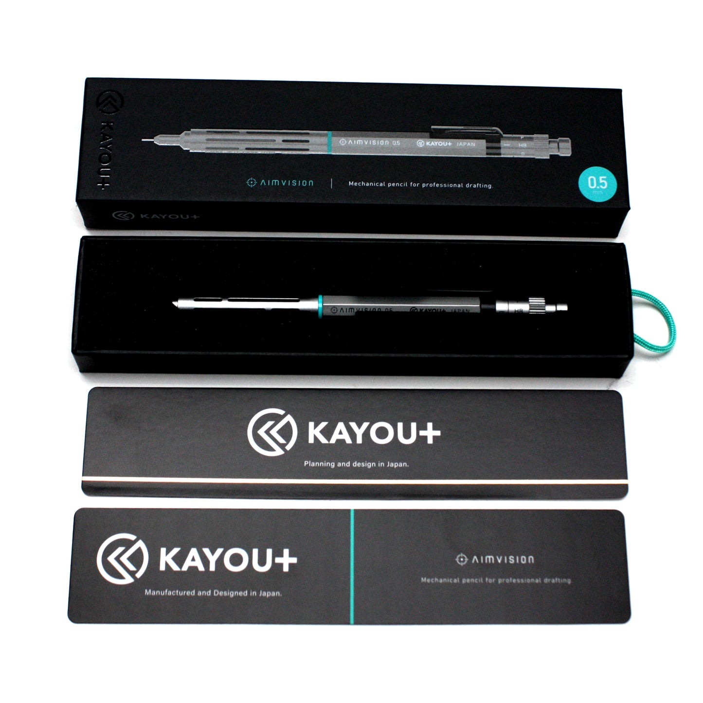 KAYOU AIMVISION カーユー エイムヴィジョン 0.5mm シャープペンシル Stone Black Mineral Silver  Native Gold