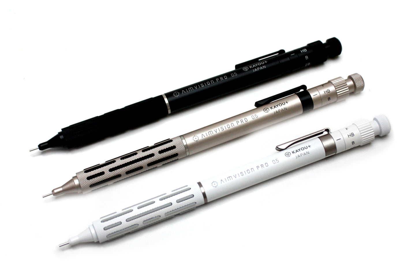 KAYOU AIMVISION PRO カーユー エイムヴィジョンプロ 0.5mm シャープペンシル Meteor Black Titanium Gold Snow White