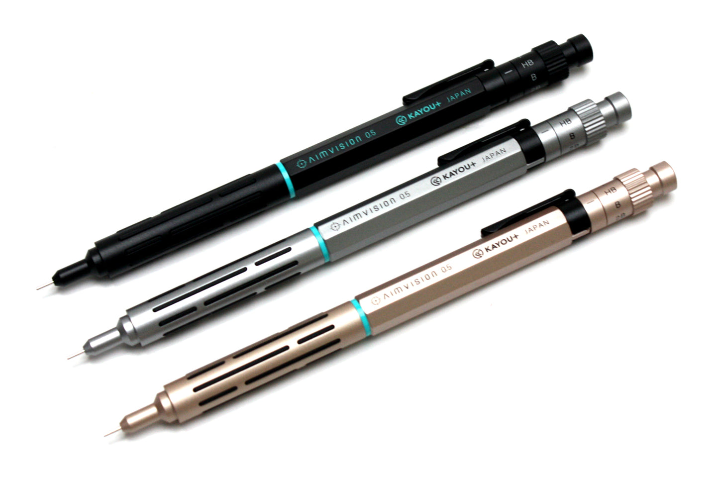 KAYOU AIMVISION カーユー エイムヴィジョン 0.5mm シャープペンシル Stone Black Mineral Silver  Native Gold