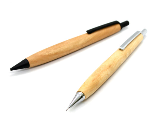オリーブ木軸シャープペン ブラック シルバー