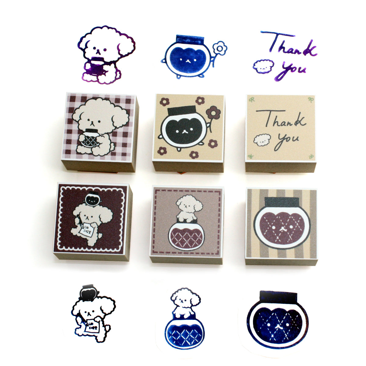 Mita Sanshodo Pompon Merry Original Chocolate Stamps - All 6 Types