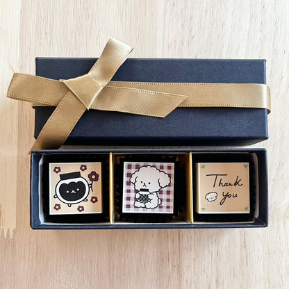 Pompon Merry Original Chocolate Stamp Set (3 stamps)