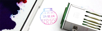 Date stamp cut glass bottle 24mm square